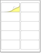  2" x 4" 30 Sheets, Printable White Sticker Labels, Laser/Inkjet Printing - Mat