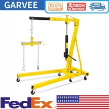2 Ton 4400LBS Engine Hoist Crane Cherry Picker with Leveler Stabilizer Hydraulic