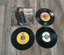 Lot of 4 The Beatles McCartney Julian Lennon 45 RPM 7” Vinyl Records 1 Sleeve