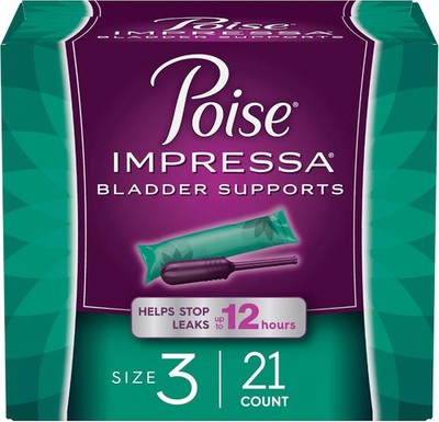 Poise Impressa Incontinence Bladder Supports for Women ,  Size 3 - 21  Count