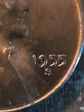 1955-S 1C Repunched Mintmark RD Lincoln Cent