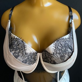 Ann Summers ADALICIA Suspender Basque, Nude/Black Sheer Mesh & Lace, UK XL F-H