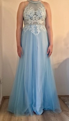 Elegantes Abschlussballkleid Abendkleid Mascara London ungetragen Größe 40 Blau