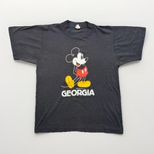 Vintage Walt Disney Mickey Mouse T Shirt M Georgia Faded Black 70s