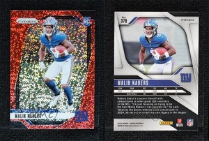 2024 Panini Prizm Rookies Red Sparkle Prizm Malik Nabers #370 Rookie RC