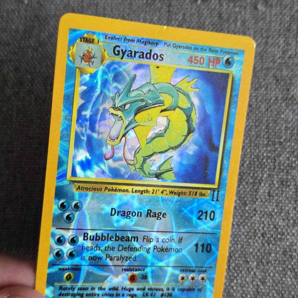 Gyarados HOLO Roman Numerals Base Set Vintage PRISM Vending Golden STICKER 90s - Image 4 of 4