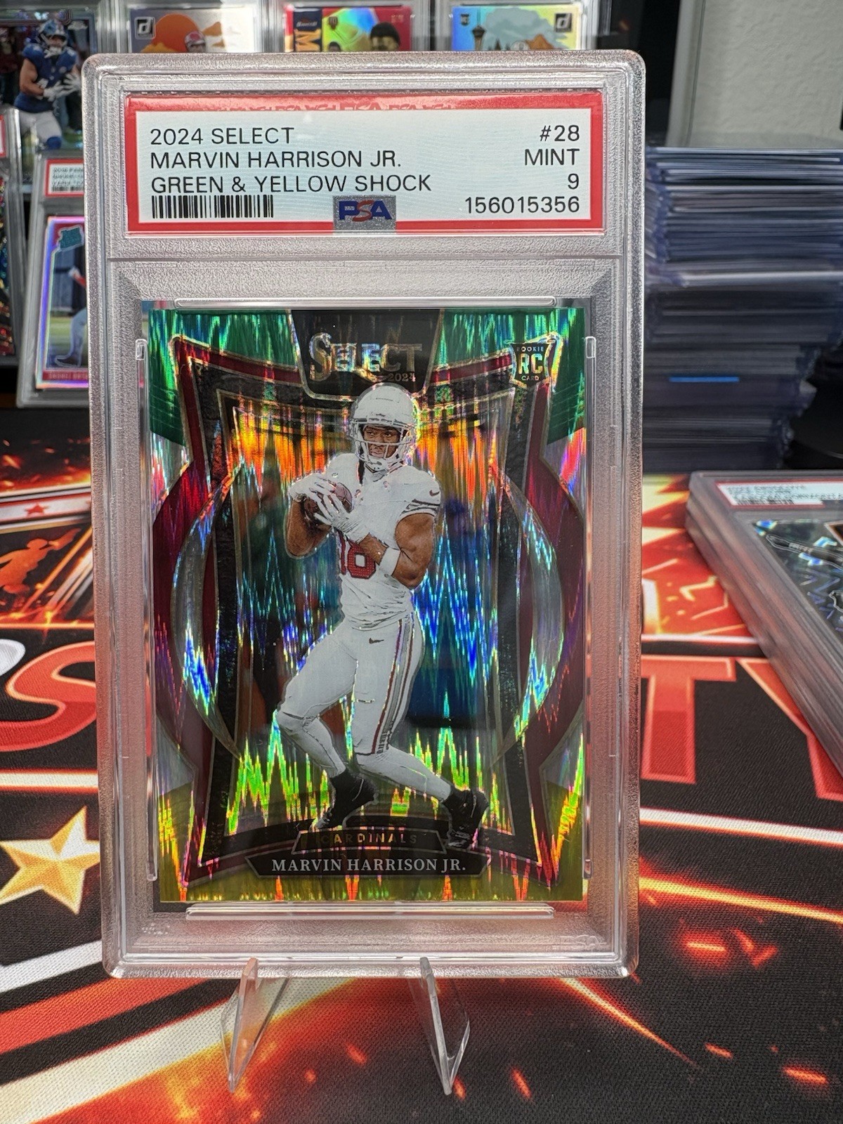 Panini 2024 Select Concourse Marvin Harrison Jr. #28 Shock Prizm RC PSA 9