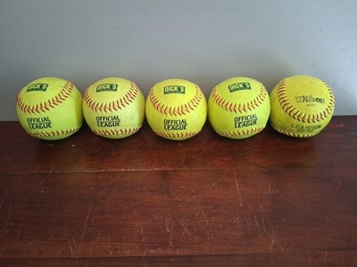 Dicks Sporting Goods Official League Slow Pitch Soft Balls 12'' Pack 4 Yellow +1