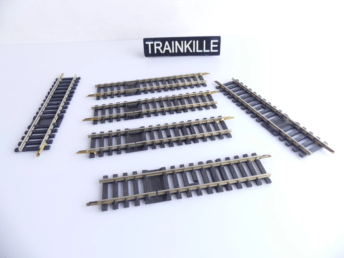 Rails Droits Lima HO 3022/A - Acier, Coupure Circuit Unipolaire 57mm (8 Travées)