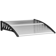 Pultvordach Vordach für Haustür 103x96,5x27cm mit UV Schutz für draußen Schwarz