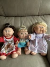 Vintage Cabbage Patch Kids 3 Doll Lot Rare Collectible Original Outfits Dolls