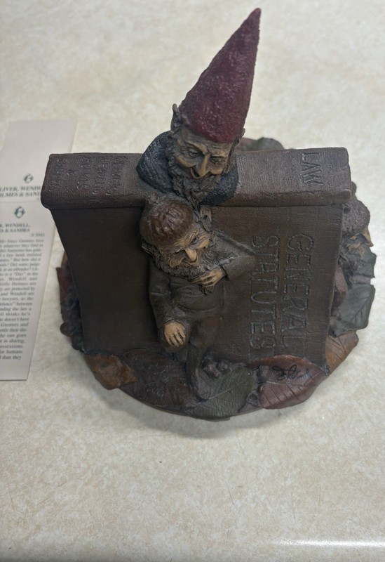 Tom Clark Signed Gnome Statue 1983 LAW Oliver Wendell Holmes & Sandra