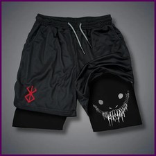 Summer Men Running Shorts Fitness Gym Training 2 in 1 Sports Shorts Quick Dry