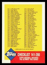 1991 Topps Archives 1953 #336 Checklist: 141-280 -