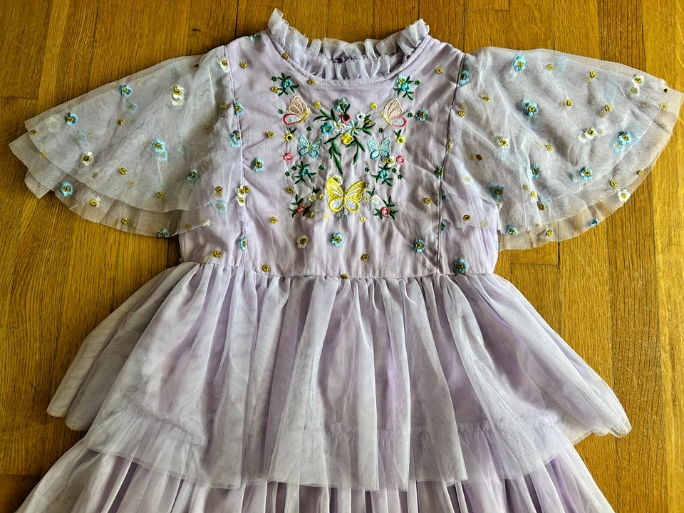 Mini Bernie Girl's Size 11 - 12 Y Embroidered Floral Dress Boden knock-off - Image 3 of 4