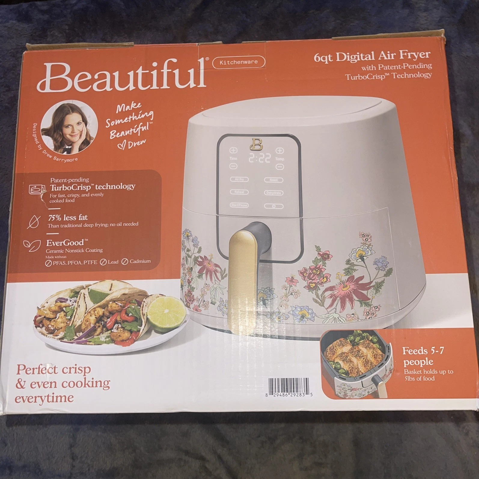 Beautiful 6 Qt Air Fryer TurboCrisp EverGood Ceramic Nonstick Floral White
Opens in a new window or