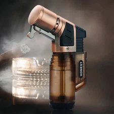 Gas Jet Cigar Lighter Three Torch Metal Windproof Elbow Butane Turbo Spray Gun