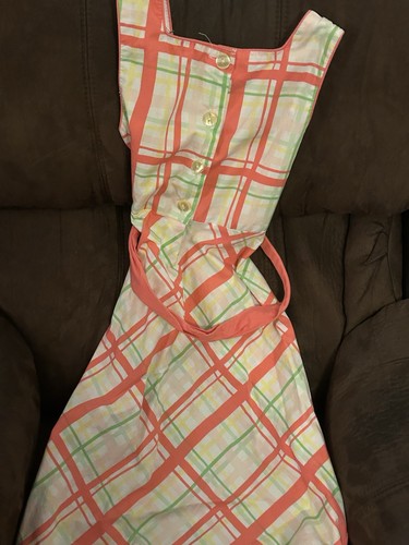 Plaid Sleeveless Pink/Green/Yellow Dress– Girls Size 7 - Picture 3 of 3
