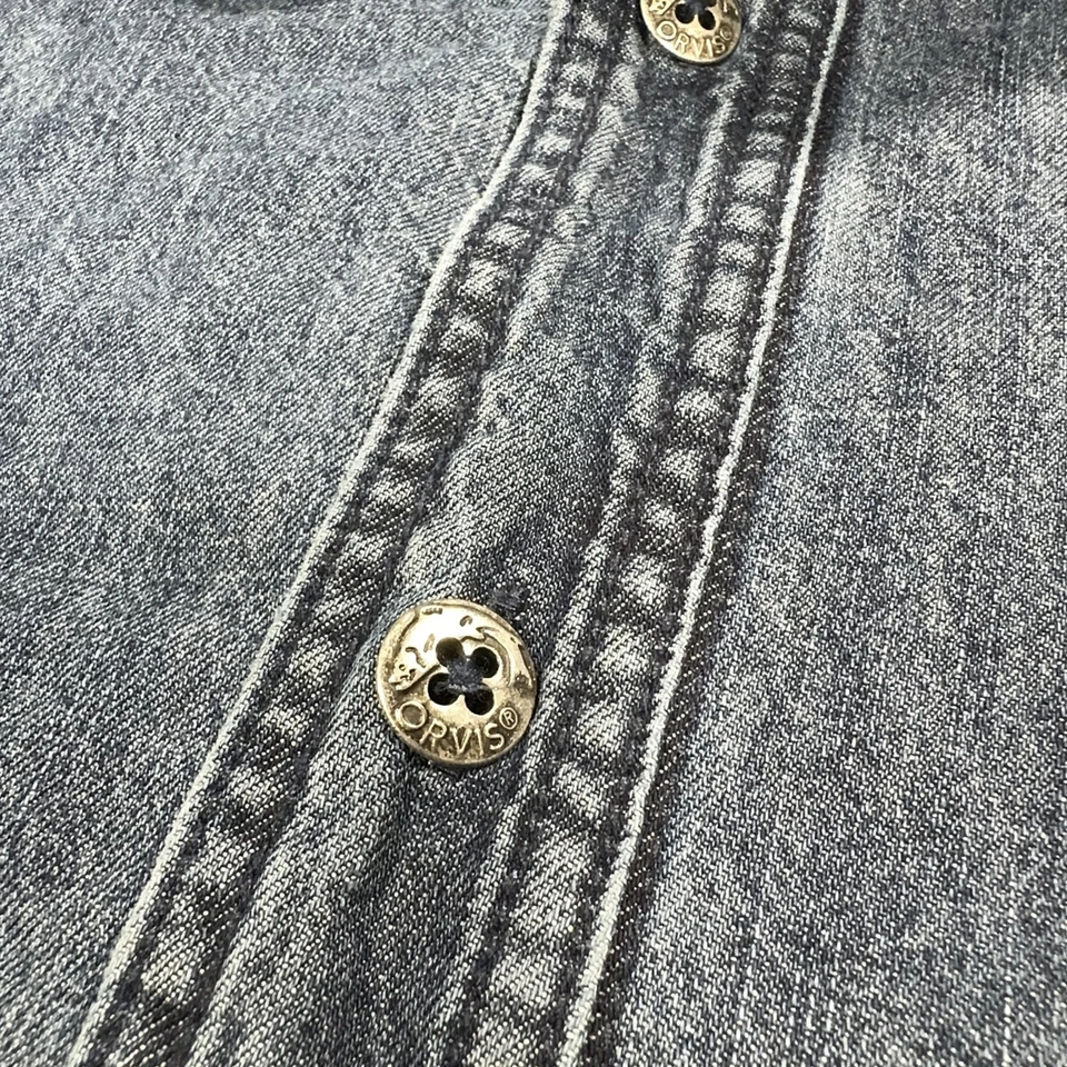 Куртка мужская Orvis 2XL синяя джинсовая флисовая с подкладкой рубашка куртка классический крой кнопка - Изображение 4 из 4