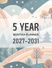 5 Year Monthly Planner 2027-2031: Cozy Pastel Five Calendar Organizer...