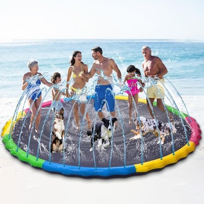 Best 12 ft Giant Inflatable Splash Pad Extra Large 144'' 2025 Update Non Slip for