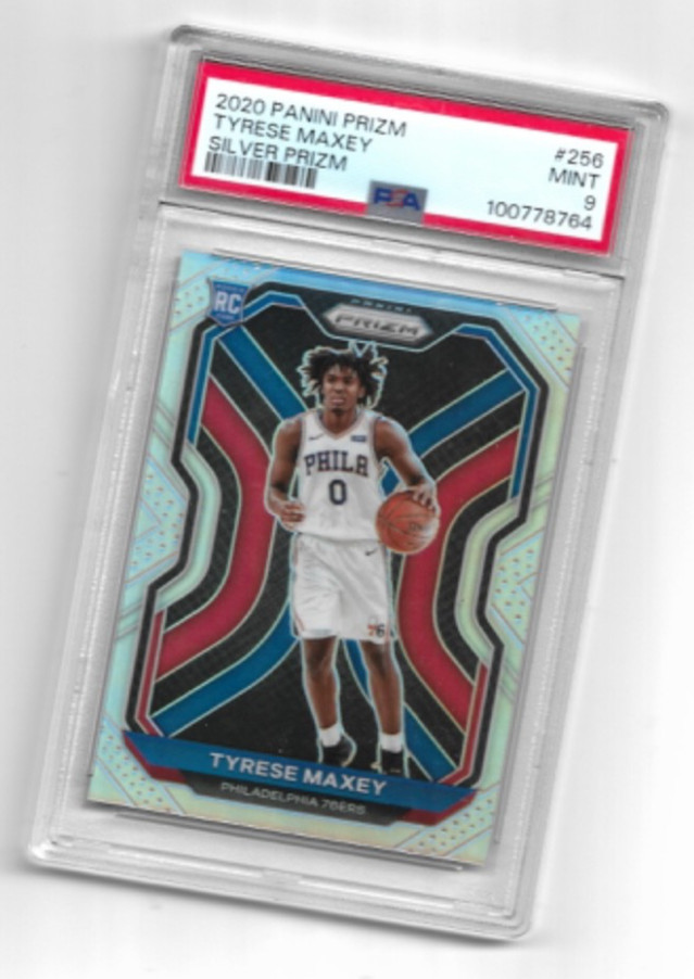 2020 PANINI PRIZM SILVER TYRESE MAXEY PSA 9 ROOKIE RC #256