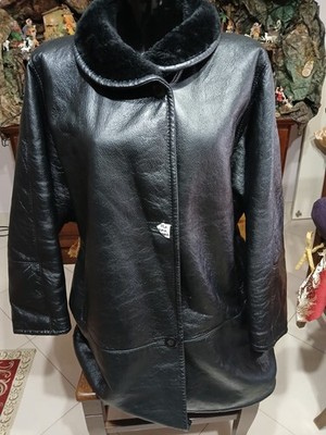 VipA Damen Shearling Lammfellmantel Schwarz Größe XL Cod. CC0227