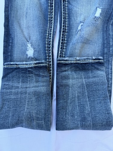 Rock Revival Jeans Women 26x29 Charon Skinny Rhinestones Embroidered Distressed - Picture 6 of 15