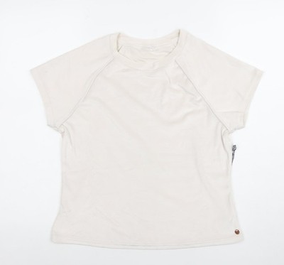Danskin Damen T-Shirt Beige XL Kurzarm Rundhals Stretch