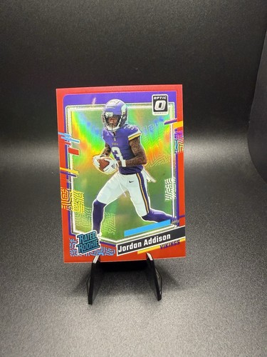2023 Panini Donruss Optic - Rated Rookie Jordan Addison #271 Red Prizm /99 (RC)