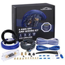 TOPSTRONGGEAR 4 Gauge OFC Amp Kit Car Audio Amplifier Wiring Install Kit with RC