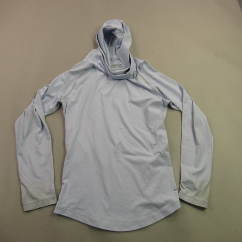 Patagonia Hoodie Damen Small Langarm Pullover Kapuze Freizeit Taschen blau