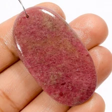 Rhodonite Oval Shape Cabochon Drilled Loose Gemstone 66.5 Ct. 39X21X5 mm A-29454