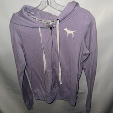 Pink Victoria Secret Women's M Full Zip Lavender Long Sleeve Hoodie Jacket