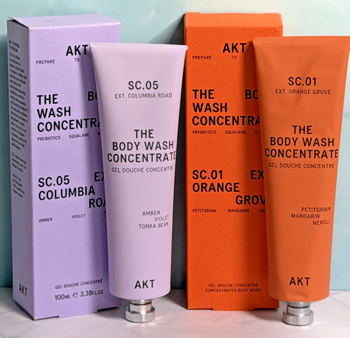 AKT Body Wash Concentrate SC.05 Columbia Rd + SC.01 Orange Gr NWB RRP £52 Free🚚