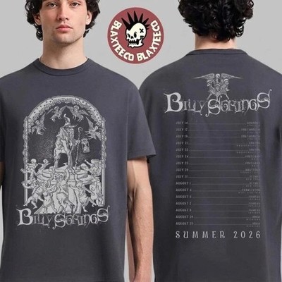 Billy String Summer 2026 Tour Merch Father Time With Dates Charoal T-Shirt