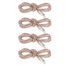 Strass-Schn&uuml;rsenkel, 0,4 cm Durchmesser, 99 cm L&auml;nge, Ros&eacute;gold-Champagner, 4 Stk