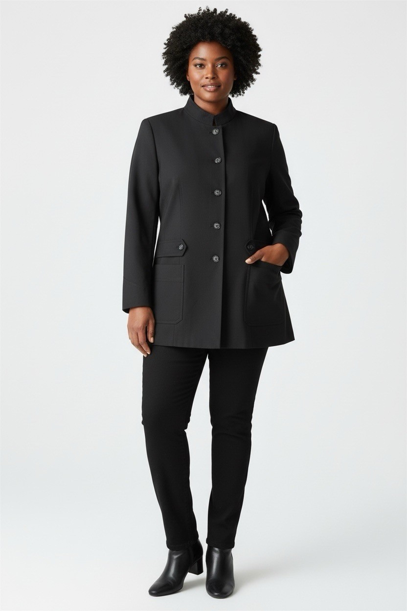 Panticular Black Structured Button Front Jacket W… - image 1