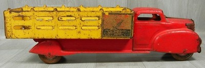 Vintage Louis Marx & Co. Sprite Boy Coca Cola Pressed Steel Delivery Truck 21''