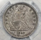 1840-O With Drapery Seated Liberty Quarter PCGS CAC XF45 Gorgeous! #1DYC