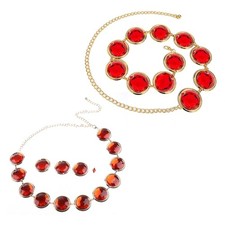 Red Belly Chain Crystal Waist Chain Jewelry Decorative Belts For Women Dresses