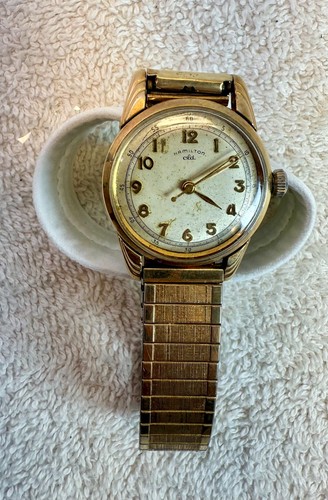 Vintage Hamilton Men’s Wristwatch 10K Gold Filled Case Speidel Band31.6mm As Is - Picture 7 of 9