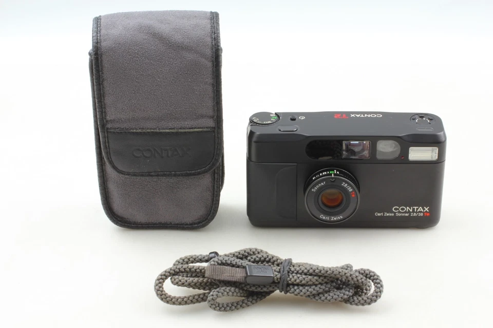 RARE 【TOP MINT w/ Case】 Contax T2 Limited Black 2000 35mm Film Camera from JAPAN - Image 2 of 4