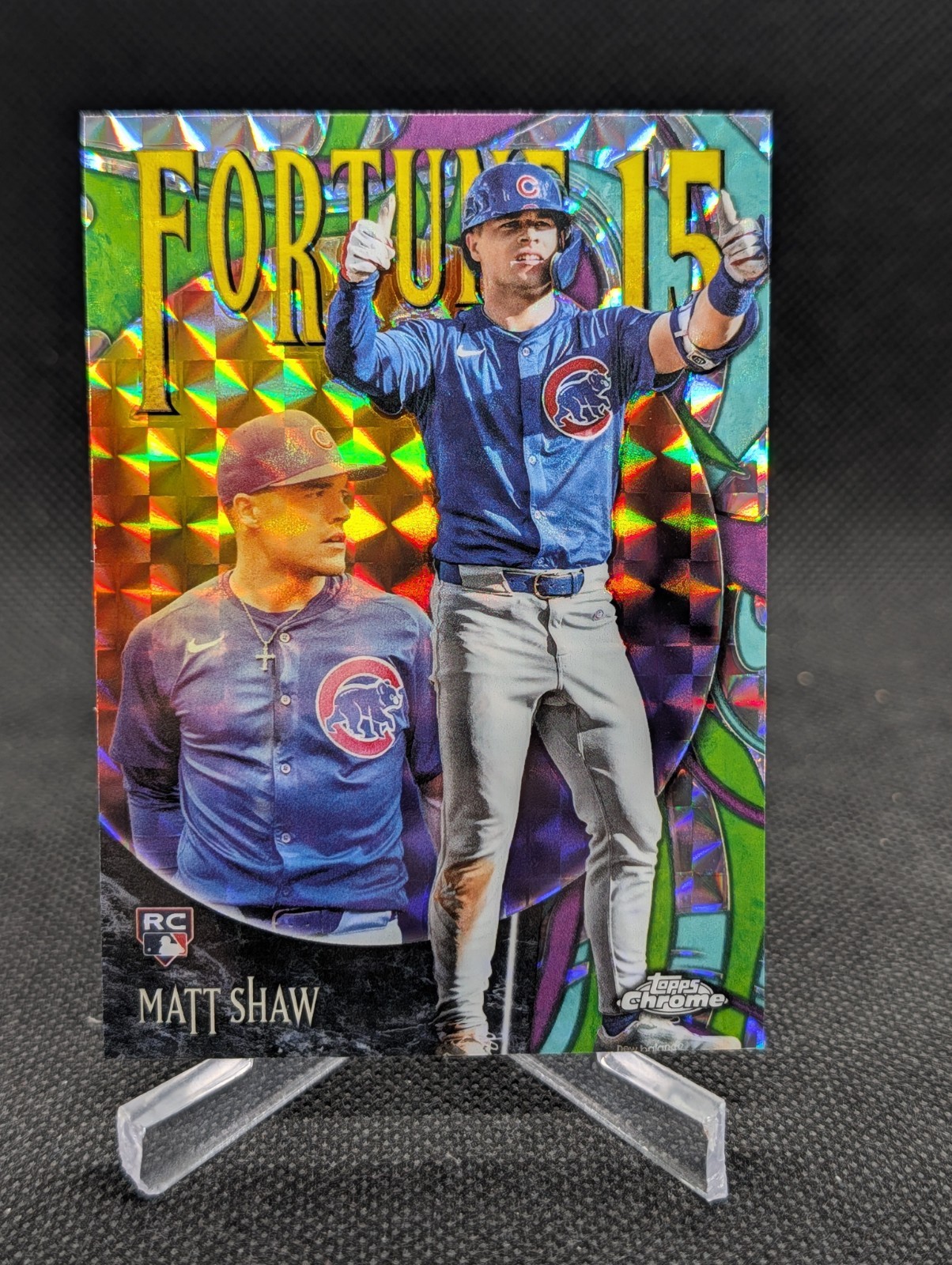 2025 Topps Chrome Update Matt Shaw Fortune 15 Geometric RC