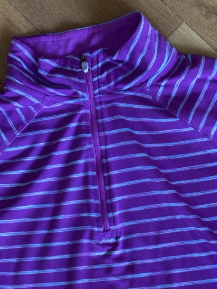 Camisa deportiva Cascade Sport Performance para mujer 1/4 cremallera manga larga a rayas Foto 4 de 4