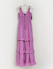 Women's Smocked Maxi A-Line Dress - Wild Fable Pink Floral L