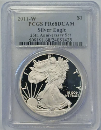 2011 W Proof American Silver Eagle 25th Anniversary PCGS PR68