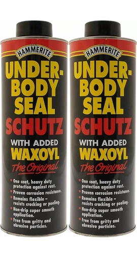2 X Hammerite Underbody Seal With Waxoyl Underseal Schutz Can 1 Litre