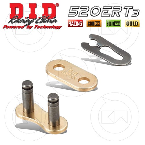 Cassette Cinta FALSA MAGLIA DI GIUNZIONE PER CHIUSURA CATENA 530 VX VX2 VX3 DID O-RING ORO Soporte Rueda Moto