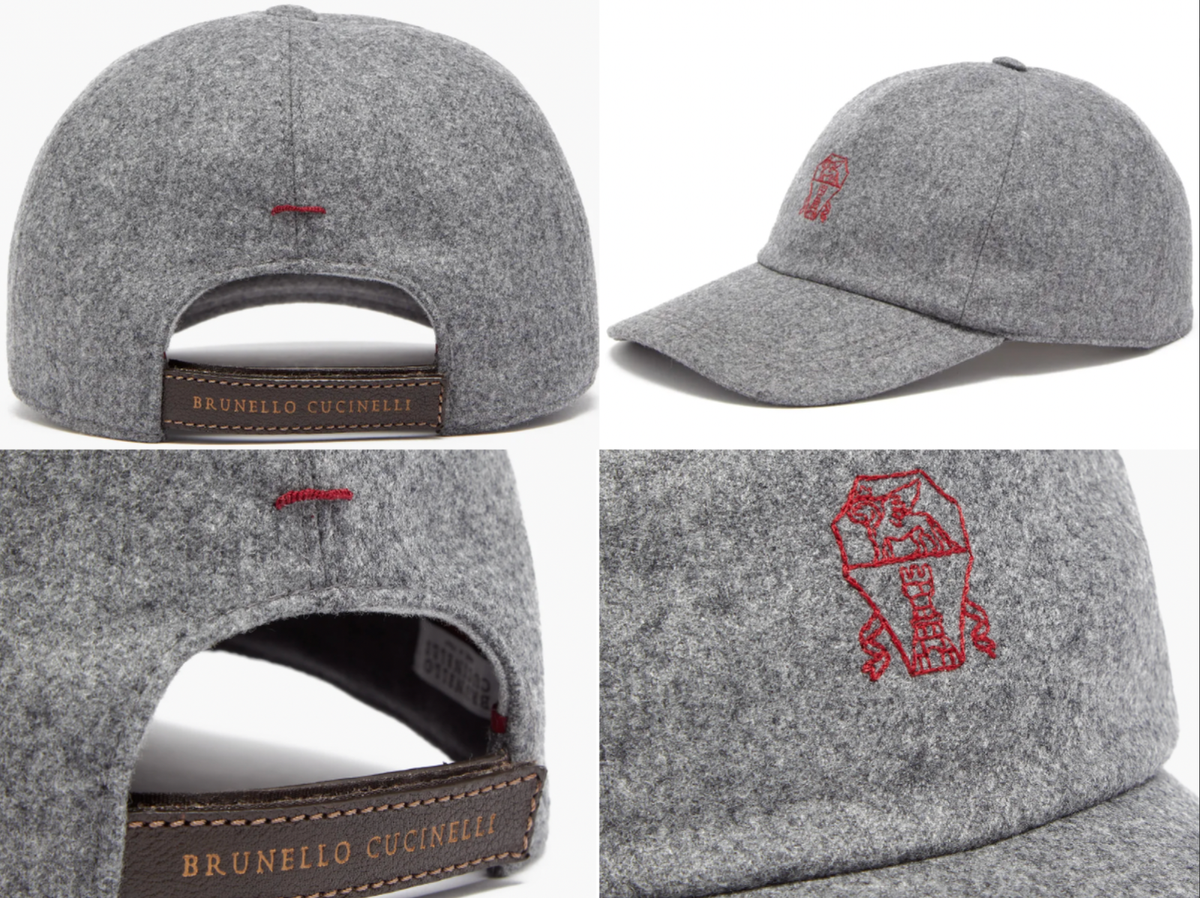 ハット BRUNELLO CUCINELLI WOOL BASQUE HAT Brunello Cucinelli Wool Cap Leather Baseball Cap Hat New S